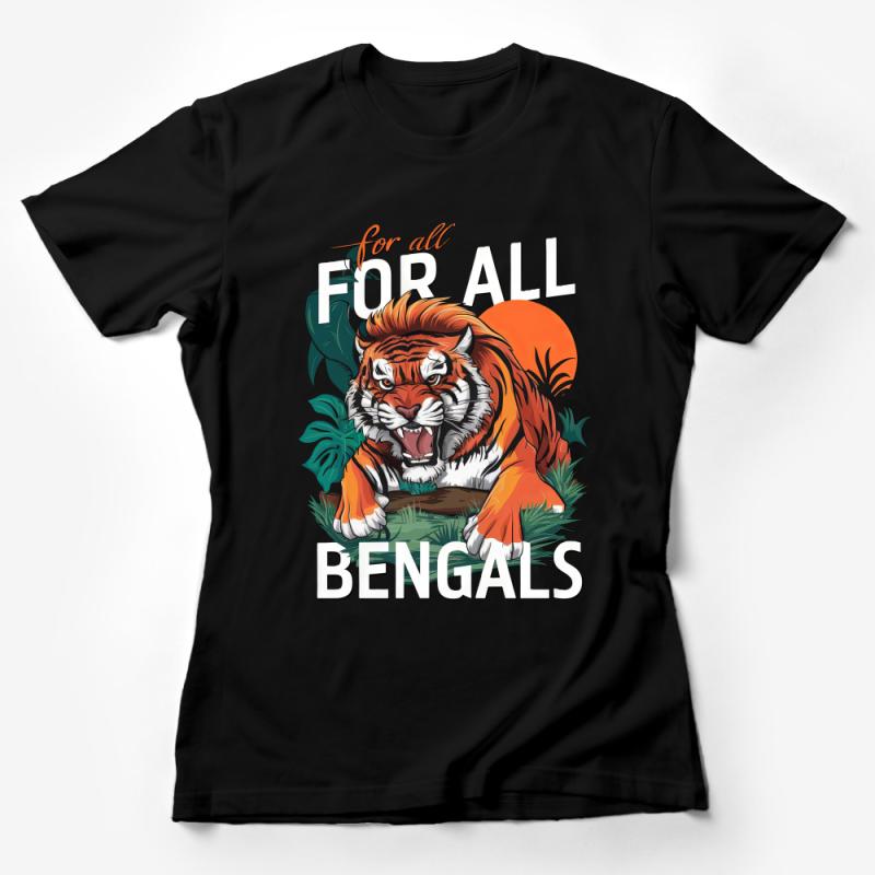 Men's Graphic T-Shirt with Tiger Design, Bold For All Bengals Motif, Casual Cotton Tee Female T-Shirt