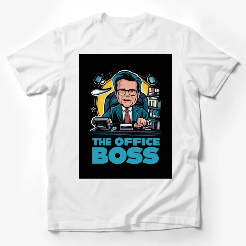 Office Boss Retro Graphic T-Shirt, Vintage Style Cartoon Boss Design, Bold Colorful Workwear for Men and Women Male T-Shirt