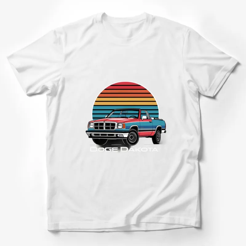 Vintage Dodge Dakota T-Shirt, Classic Truck Design with Retro Stripes, Unisex Graphic Tee Male T-Shirt