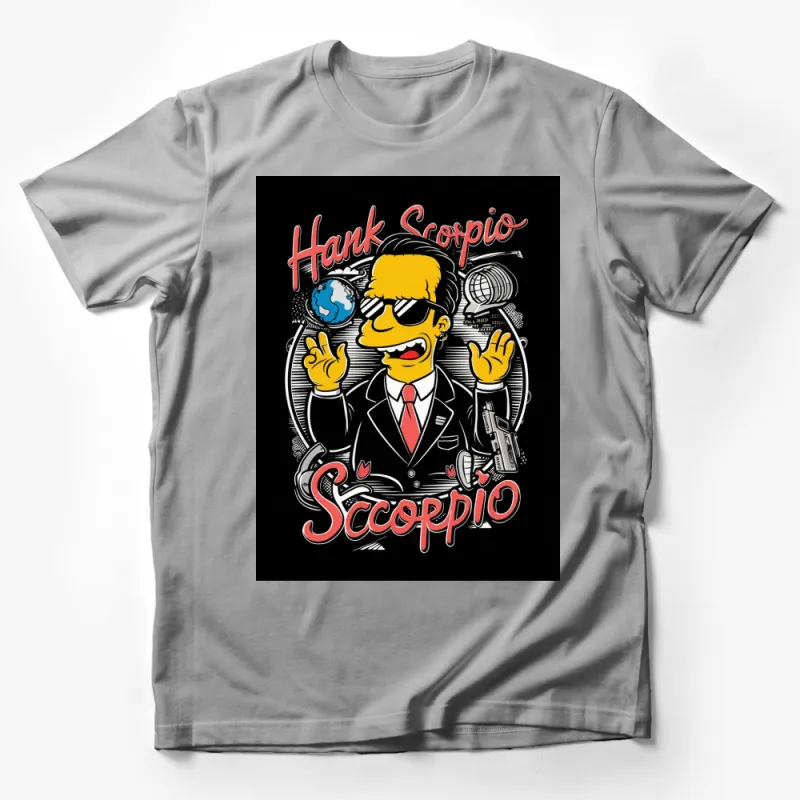 Hank Scorpio T-Shirt, Simpsons Inspired Fan Art, Bold Graphic Tee, Unique Cartoon Character Apparel Male T-Shirt