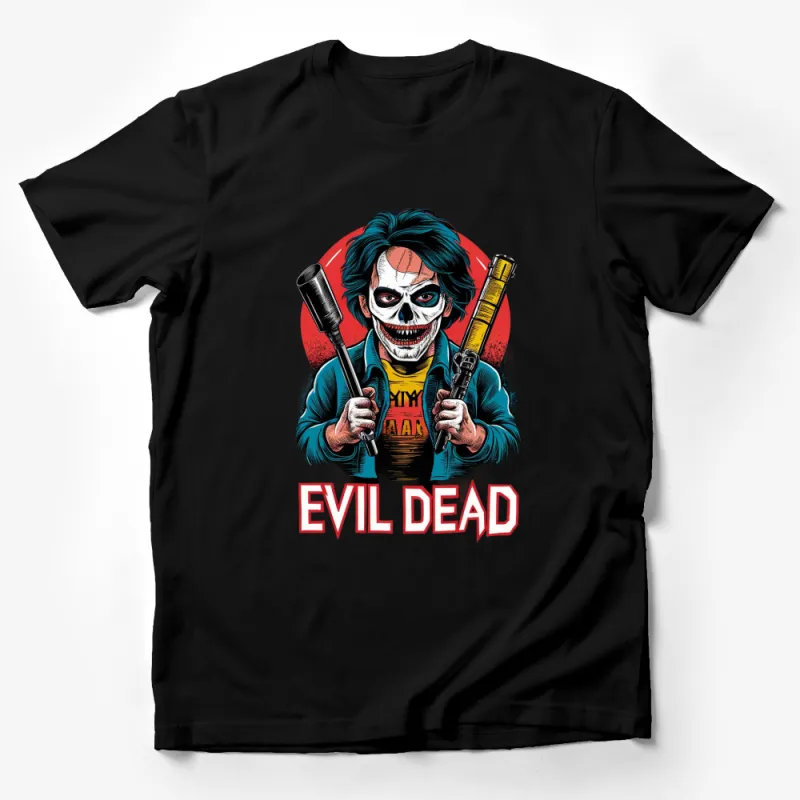 Evil Dead Inspired T-Shirt, Zombie Skull with Guns, Horror Movie Fan Apparel, Unisex Graphic Tee Male T-Shirt