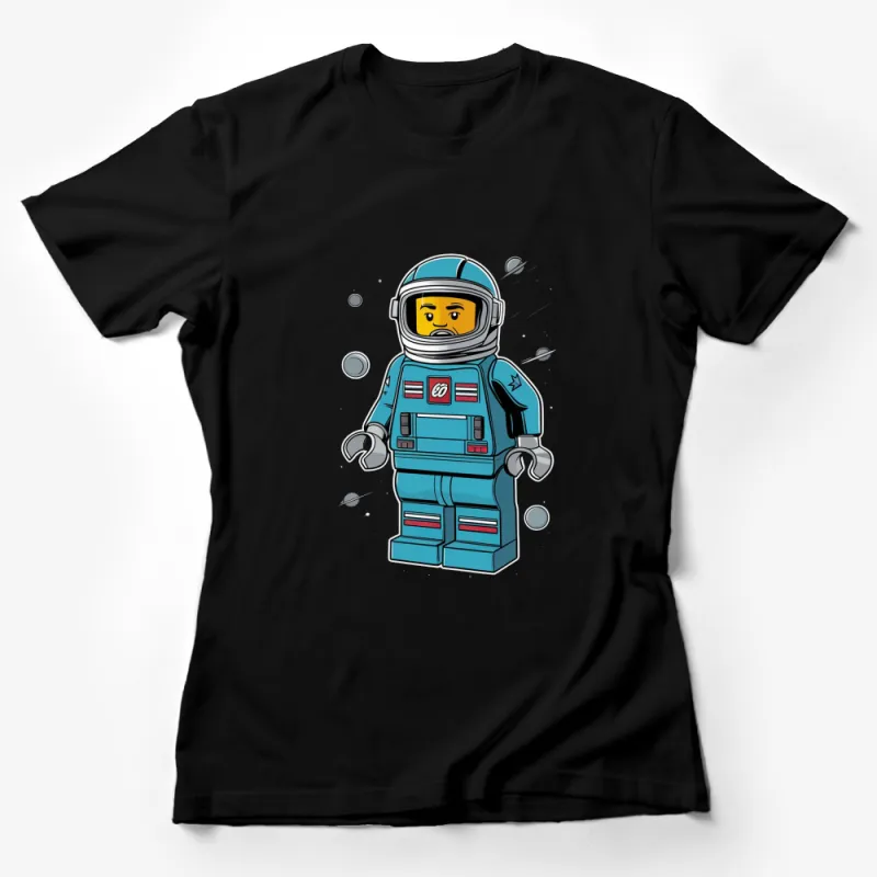 Astronaut Cartoon T-Shirt, Space Explorer Graphic Tee, Men's and Women's Casual Outer Space Shirt Female T-Shirt