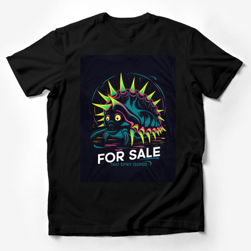 Neon Retro Thai Spiky Isopod Graphic Tee, Unisex T-Shirt, Vibrant Streetwear, Bold Colorful Fashion, Eclectic Design Top, Gift Idea Male T-Shirt