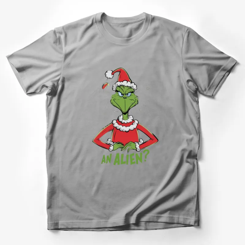 Grinch-Inspired Alien Christmas T-Shirt, Funny Holiday Graphic Tee, Unique Santa Costume Shirt Male T-Shirt