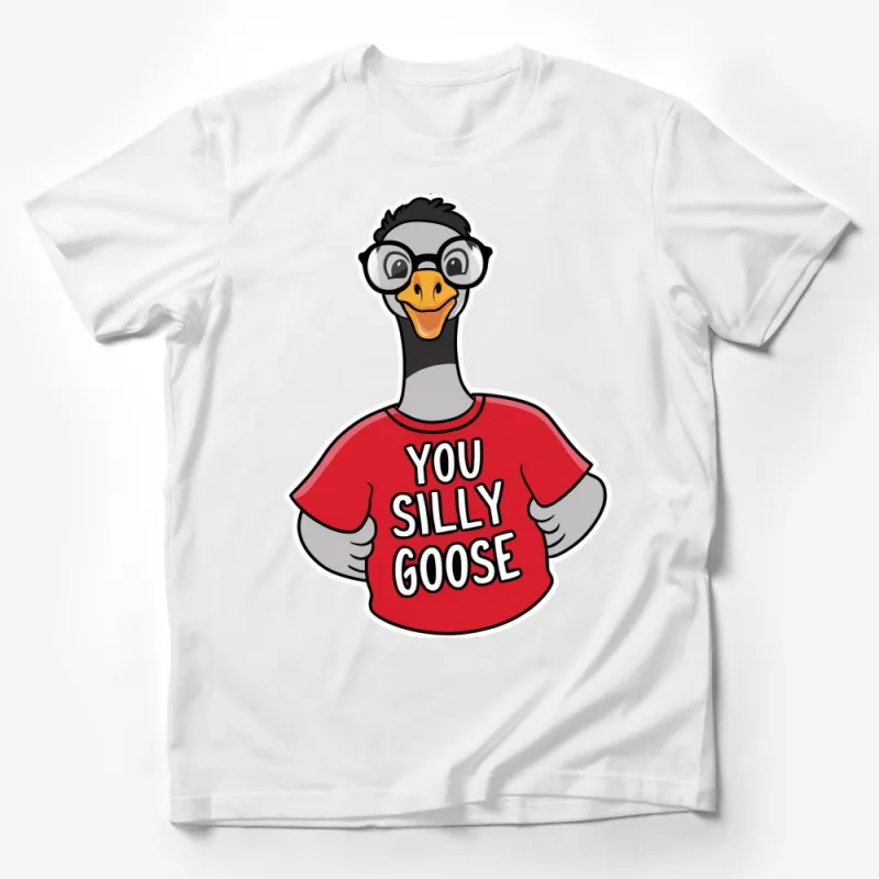 Funny Goose T-Shirt, You Silly Goose Red Tee, Cute Animal Graphic Unisex Shirt, Gift Idea Male T-Shirt