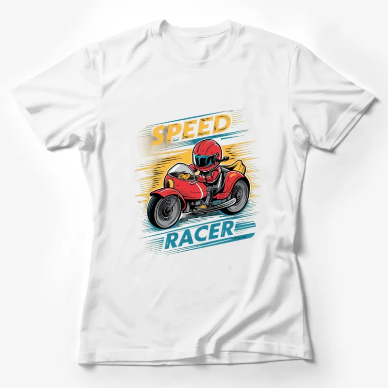 Vintage Speed Racer T-Shirt, Classic Motorcycle Print, Retro Racing Tee, Gift for Bikers Female T-Shirt