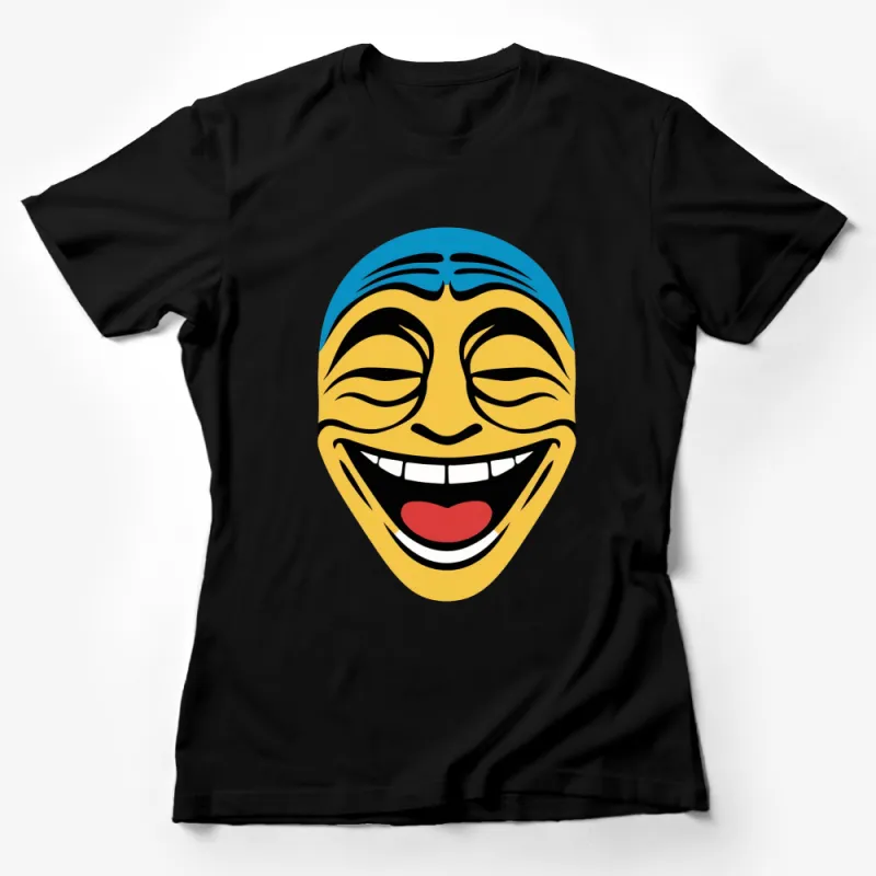 Funny Face Emoji Graphic T-Shirt - Colorful Cartoon Smiley Face, Casual Comfortable Unisex Tee Female T-Shirt