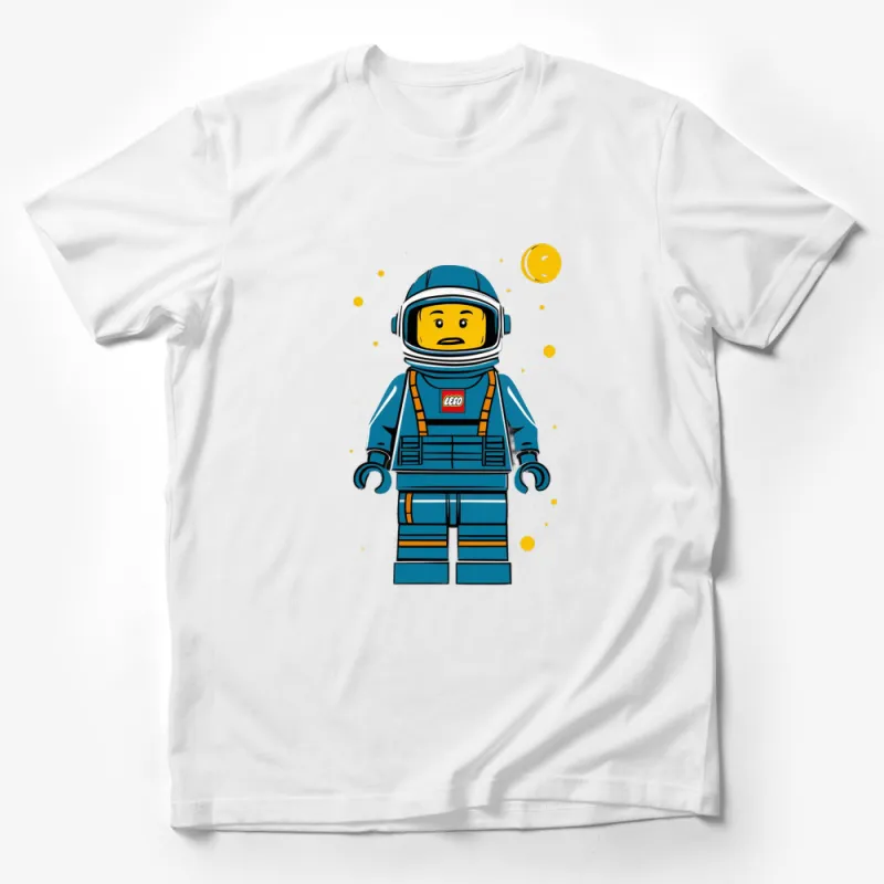 LEGO Astronaut Graphic T-Shirt, Kids Space Theme Tee, Fun Yellow Moon and Stars, Bright Blue Color Male T-Shirt