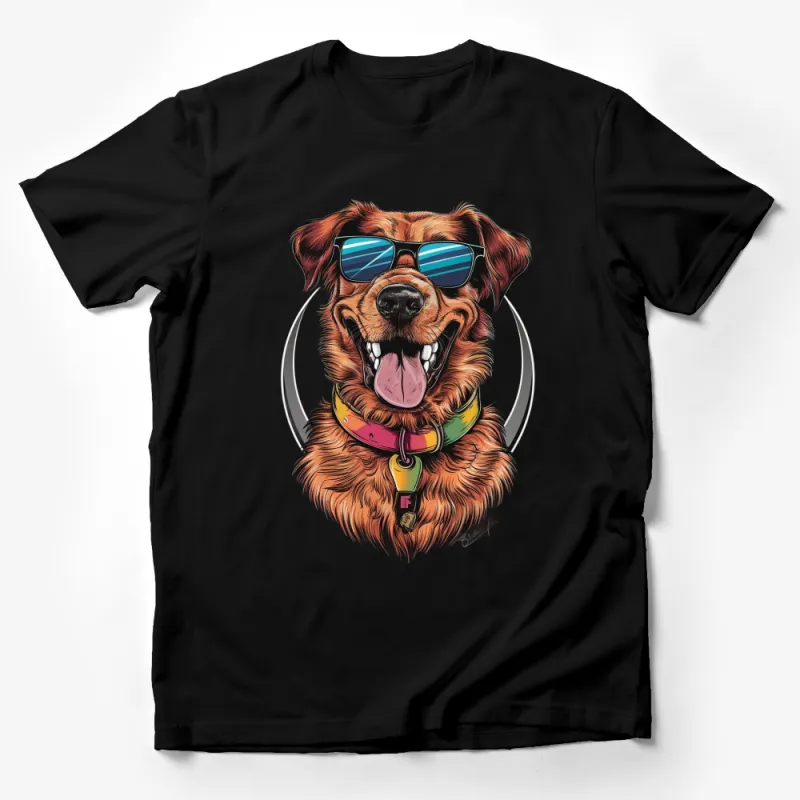 Stylish Dog T-Shirt with Sunglasses Graphic, Retro Pet Lover Gift, Unisex Shirt Male T-Shirt