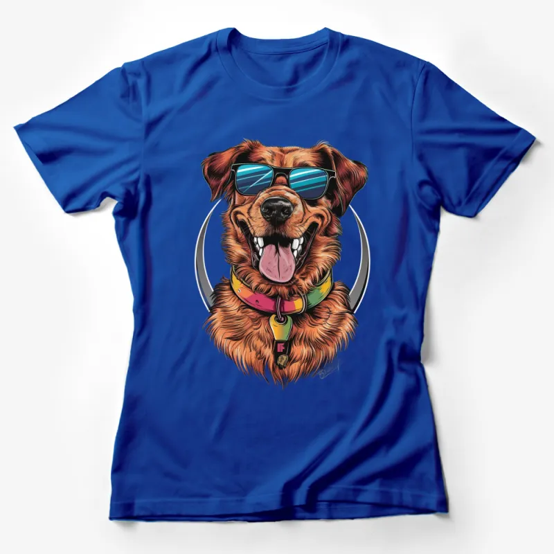 Stylish Dog T-Shirt with Sunglasses Graphic, Retro Pet Lover Gift, Unisex Shirt Female T-Shirt