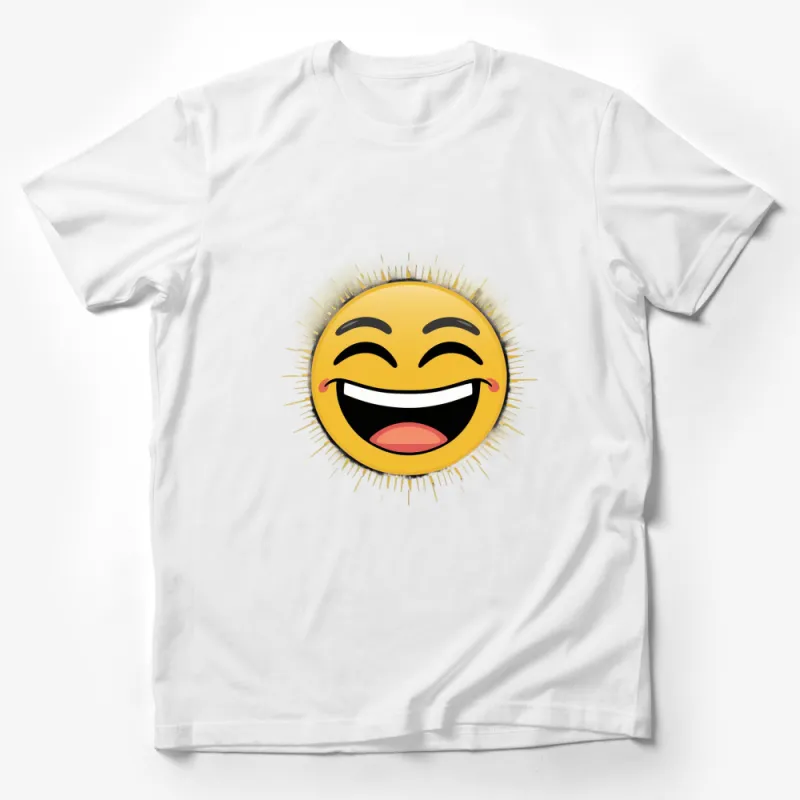 Happy Face Emoji T-Shirt, Fun Yellow Smiley Graphic Tee, Casual Summer Shirt, Unisex Male T-Shirt