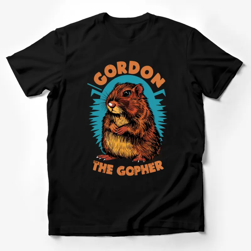 Gordon The Gopher Cartoon T-Shirt, Cute Animal Graphic Tee, Unisex Kids and Adult Sizes Male T-Shirt