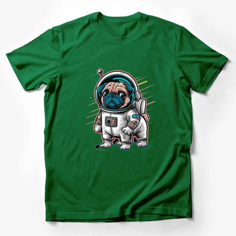 Astronaut Pug T-Shirt, Space Dog Design, Cute Animal Tee for Dog Lovers, Unique Pet Lover Gift Male T-Shirt