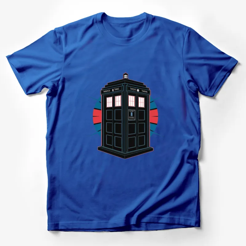 Vintage Police Box T-Shirt, British Iconic Booth, Sci-Fi Fan Tee, Unique Gift Idea Male T-Shirt