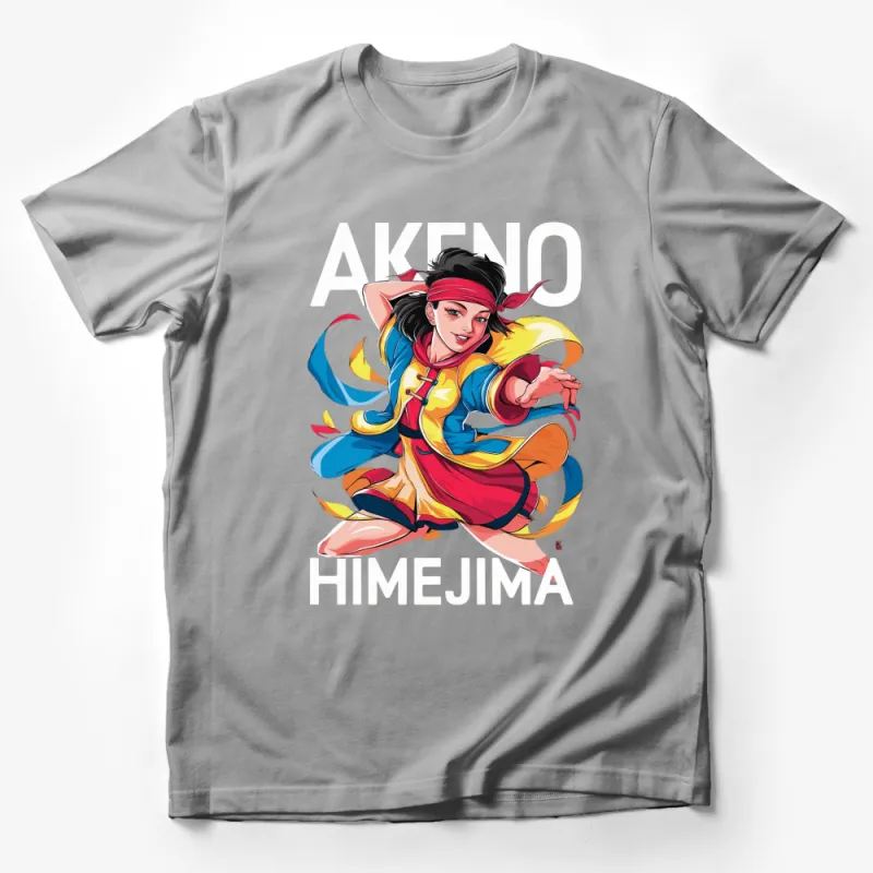 Akeno Himejima Anime Style T-Shirt, Vibrant Martial Arts Design, Colorful Graphic Tee for Fans Male T-Shirt