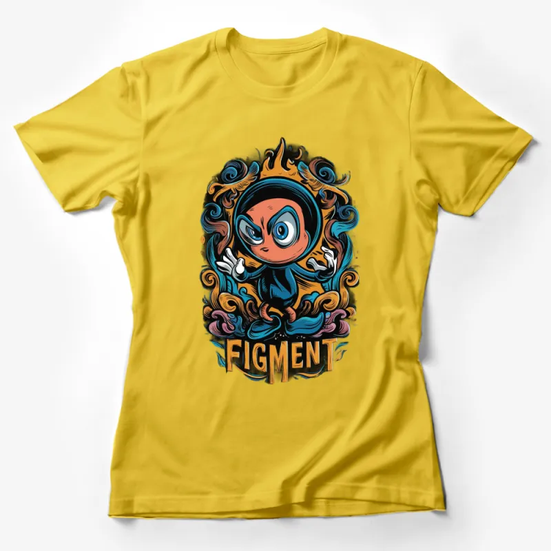 Unique Figment Character T-Shirt, Colorful Cartoon Graphic Tee for All Ages, Artistic Design Female T-Shirt