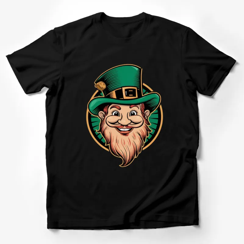 St. Patrick's Day Leprechaun T-Shirt, Vintage Irish Elf Graphic Tee, Green Hat Male T-Shirt