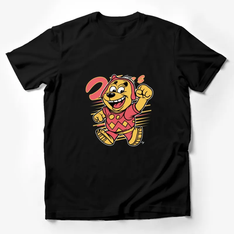 Fun Cartoon Bear Character T-Shirt, Cute Animal Graphic Tee, Vibrant Kids and Adult Sizes Male T-Shirt