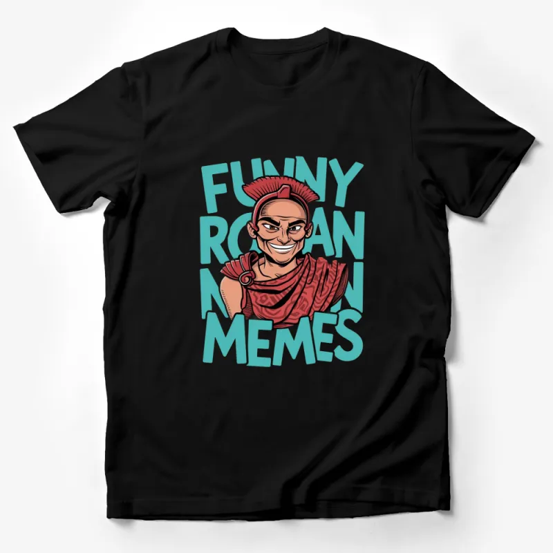 Funny Roman Memes T-Shirt, Cool Ancient Warrior Graphic Tee, Unique Red and Blue Male T-Shirt