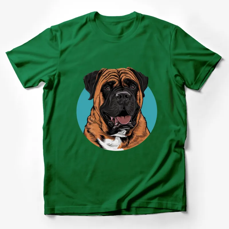 Colorful Bullmastiff Dog Portrait T-Shirt, Vibrant Pet Art Tee, Dog Lover Gift, Unisex Shirt Male T-Shirt