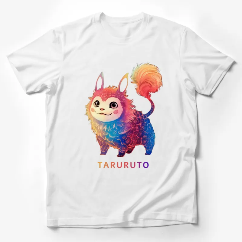 Colorful Taruruto Fantasy Creature T-Shirt, Unique Mythical Animal Graphic Tee, Vibrant Kids and Adults Top Male T-Shirt