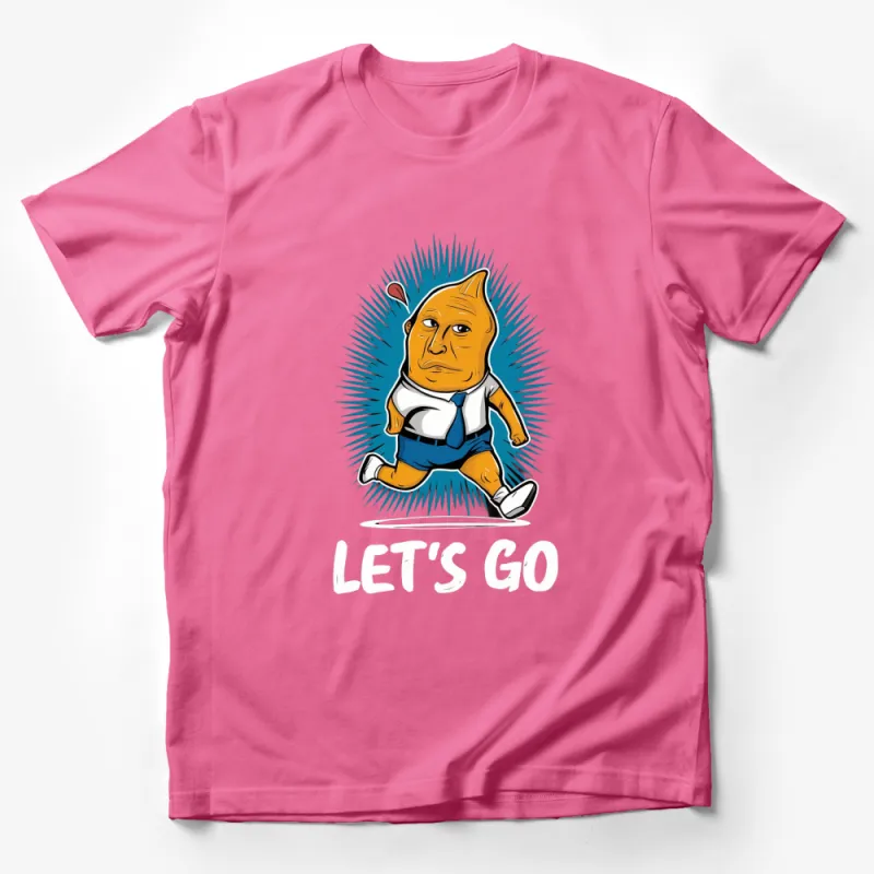 Let's Go Cartoon Cat T-Shirt, Funny Cat in Suit Graphic Tee, Unique Cat Lover Gift, Casual Wear Male T-Shirt