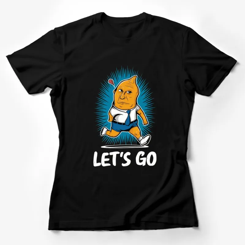 Let's Go Cartoon Cat T-Shirt, Funny Cat in Suit Graphic Tee, Unique Cat Lover Gift, Casual Wear Female T-Shirt