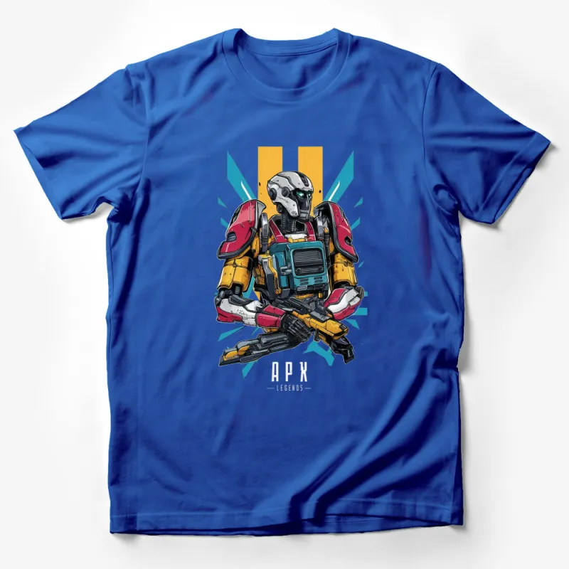 Apex Legends Robot Character T-Shirt, Colorful Gamer Graphic Tee, Unique Geek Clothing, Unisex Fashion Male T-Shirt