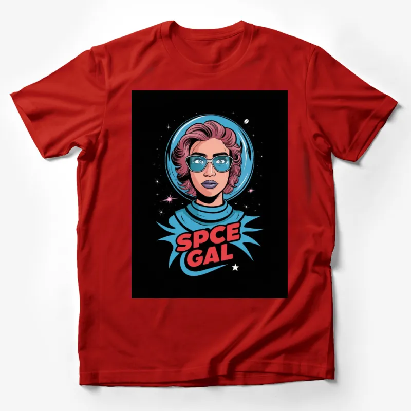 Retro Space Gal Graphic T-Shirt, Vintage Style Astronaut Woman Tee, Cosmic Fashion Top, Unique Gift Idea Male T-Shirt