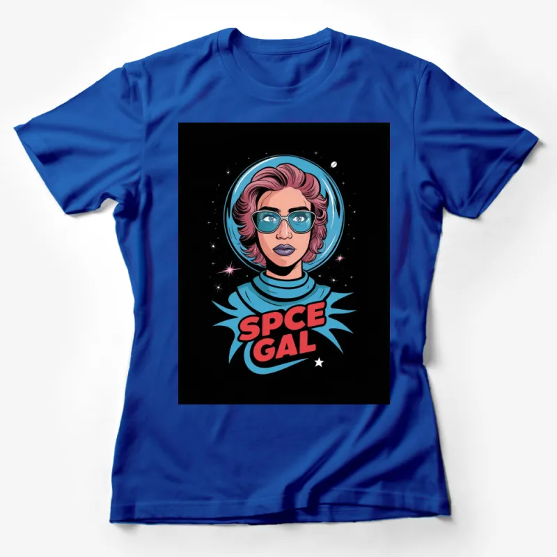 Retro Space Gal Graphic T-Shirt, Vintage Style Astronaut Woman Tee, Cosmic Fashion Top, Unique Gift Idea Female T-Shirt