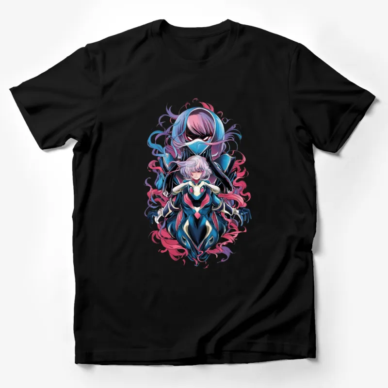 Anime Style T-Shirt, Fantasy Female Warrior Graphic Tee, Colorful Anime Art, Unique Manga Design Shirt Male T-Shirt