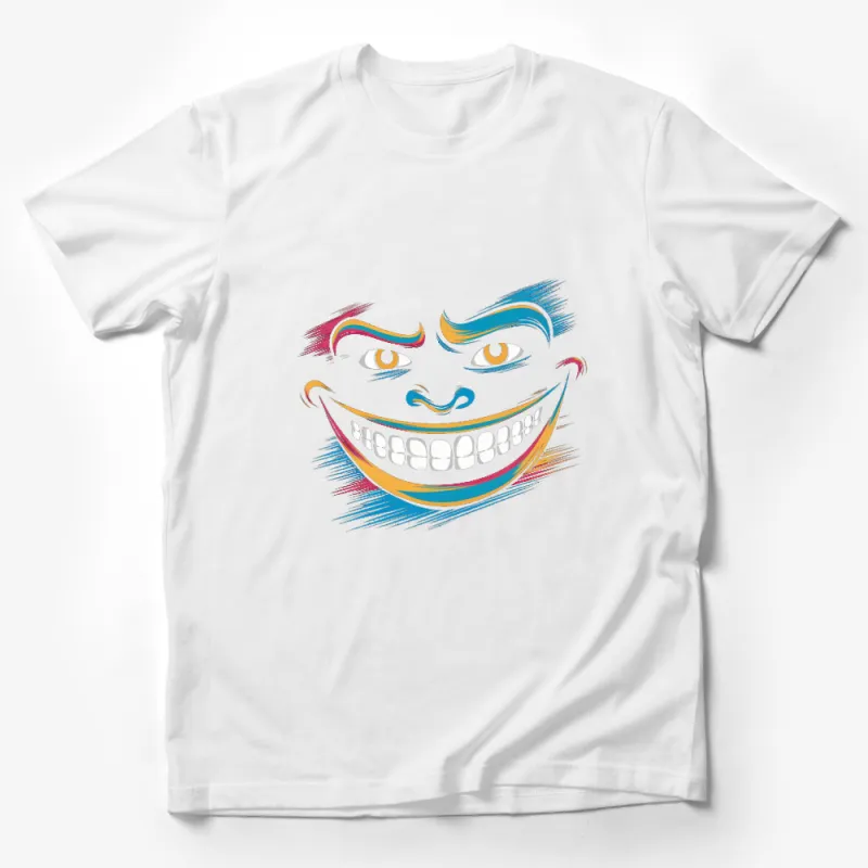 Colorful Abstract Face Art T-Shirt, Unique Graphic Print Tee, Unisex Fashion, Casual Streetwear Top Male T-Shirt