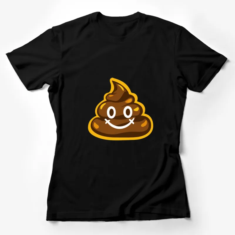 Cute Poop Emoji T-Shirt, Funny Emoji Graphic Tee, Unisex Brown Emoji Shirt for All Ages Female T-Shirt