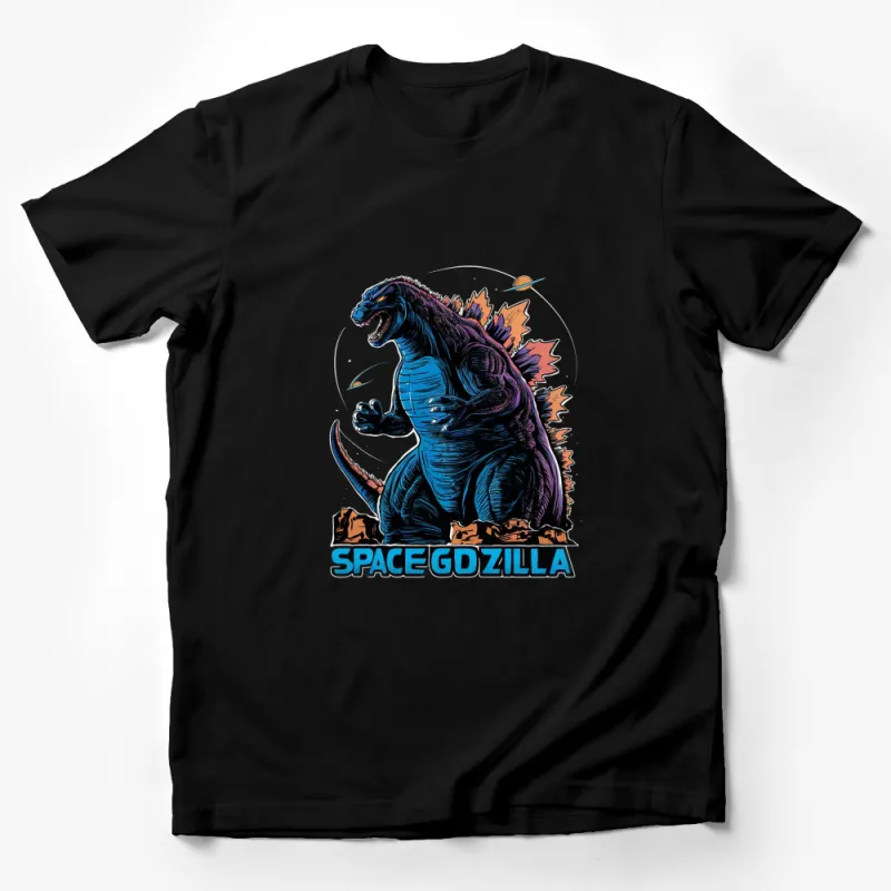 Retro SpaceGodzilla T-shirt, Cool Sci-Fi Monster Graphic Tee, Vintage Style Godzilla Apparel Male T-Shirt