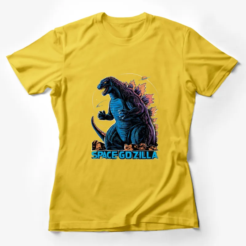 Retro SpaceGodzilla T-shirt, Cool Sci-Fi Monster Graphic Tee, Vintage Style Godzilla Apparel Female T-Shirt