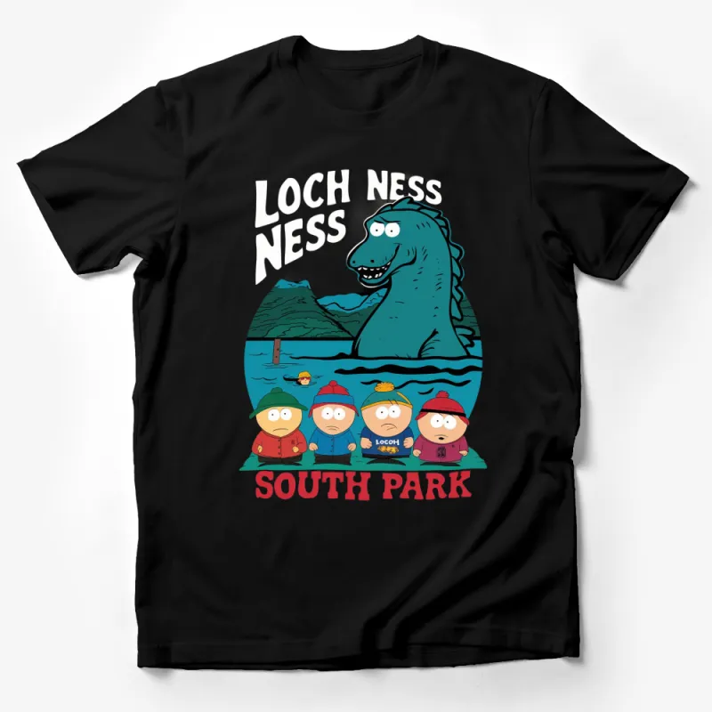 Loch Ness Monster South Park Inspired T-Shirt, Funny Cartoon Graphic Tee, Unisex Male T-Shirt