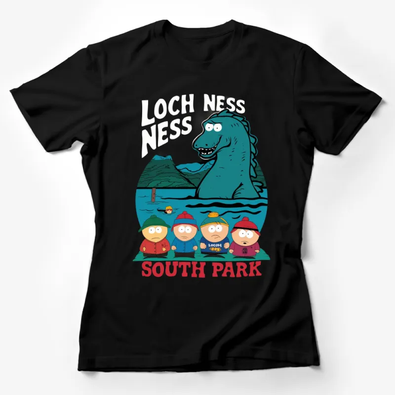 Loch Ness Monster South Park Inspired T-Shirt, Funny Cartoon Graphic Tee, Unisex Female T-Shirt