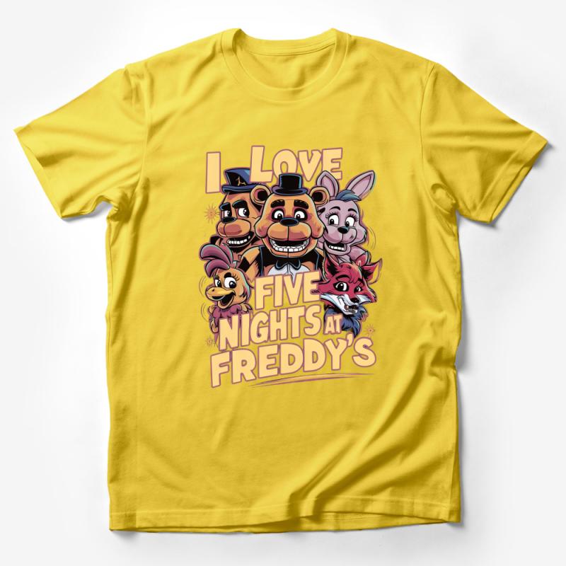 Five Nights at Freddy's T-Shirt, I Love FNAF Game Tee, Horror Game Fan Gift, Unisex Graphic Shirt, Gaming Enthusiast Apparel Male T-Shirt