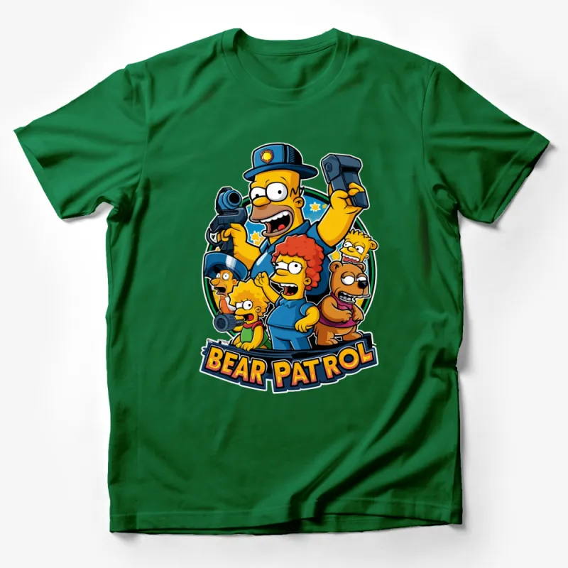 Funny Bear Patrol T-Shirt, Cartoon Family Graphic Tee, Colorful Pop Culture Shirt, Unisex Adult Clothing Male T-Shirt