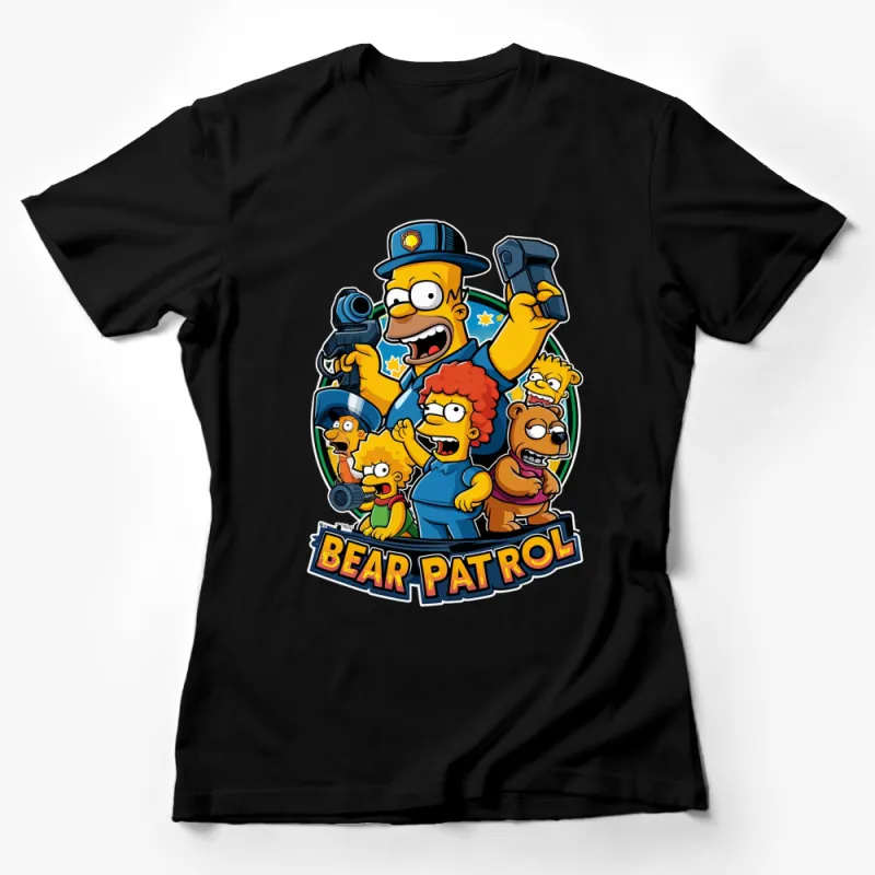 Funny Bear Patrol T-Shirt, Cartoon Family Graphic Tee, Colorful Pop Culture Shirt, Unisex Adult Clothing Female T-Shirt