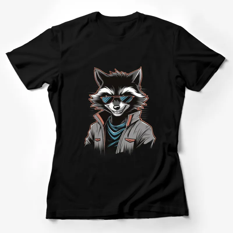 Cool Fox in Sunglasses Graphic T-Shirt, Hipster Animal Tee, Urban Fox Illustration, Casual Streetwear Female T-Shirt