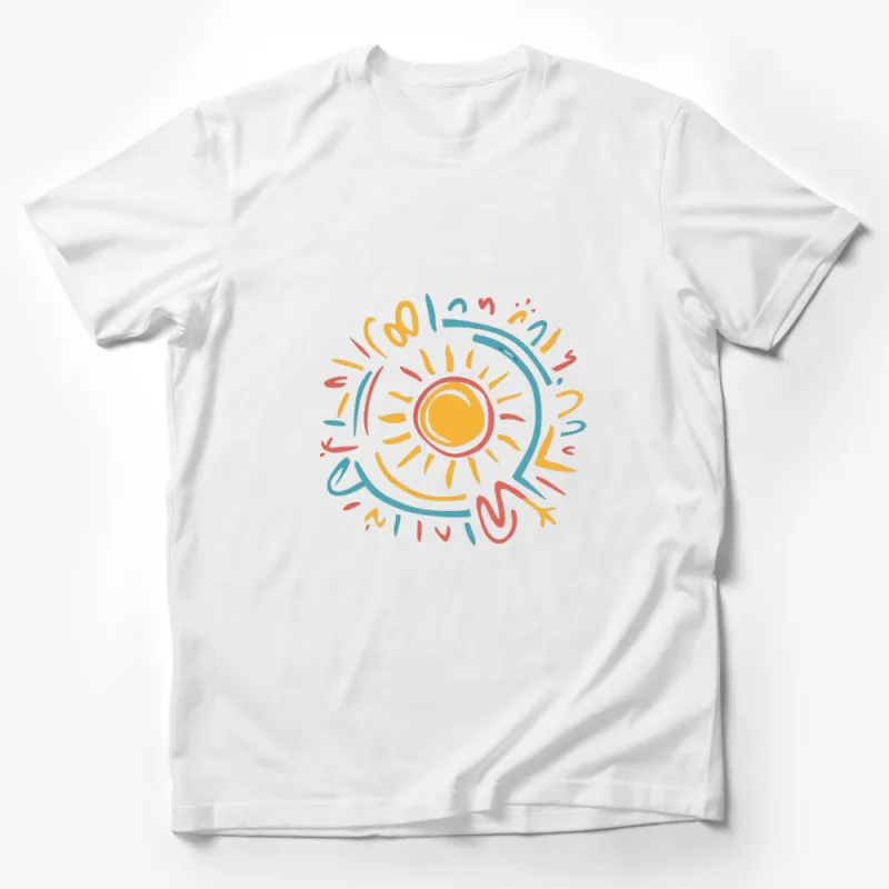 Colorful Eye Sunburst Graphic T-Shirt, Unisex Artistic Eye Tee, Casual Summer Vibes Top Male T-Shirt