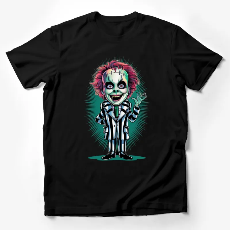 Funky Clown Cartoon Character Graphic T-Shirt, Men's and Women's Sizes, Unique Horror Art Tee Male T-Shirt