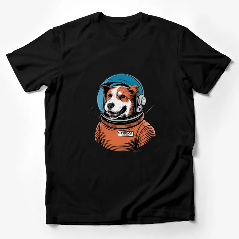 Astronaut Dog T-Shirt, Space Themed Pet Lover Tee, Cosmic Pup Graphic Shirt, Unisex Clothing Gift Male T-Shirt