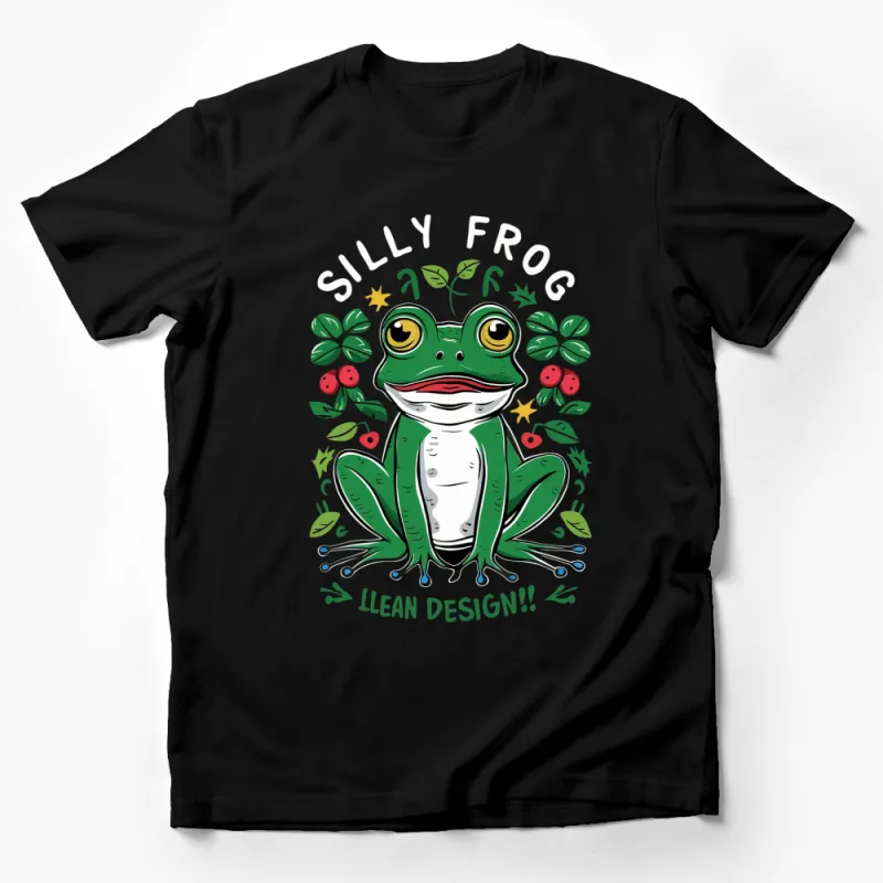 Silly Frog Graphic T-Shirt, Cute Frog Tee, Unisex Green Frog Shirt, Nature Inspired Casual Wear Male T-Shirt