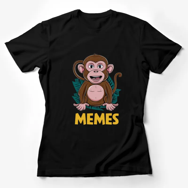 Funny Monkey Meme T-Shirt, Cute Cartoon Animal Tee, Unisex Graphic Shirt, Tropical Jungle Style Top, Creative Gift Idea Female T-Shirt