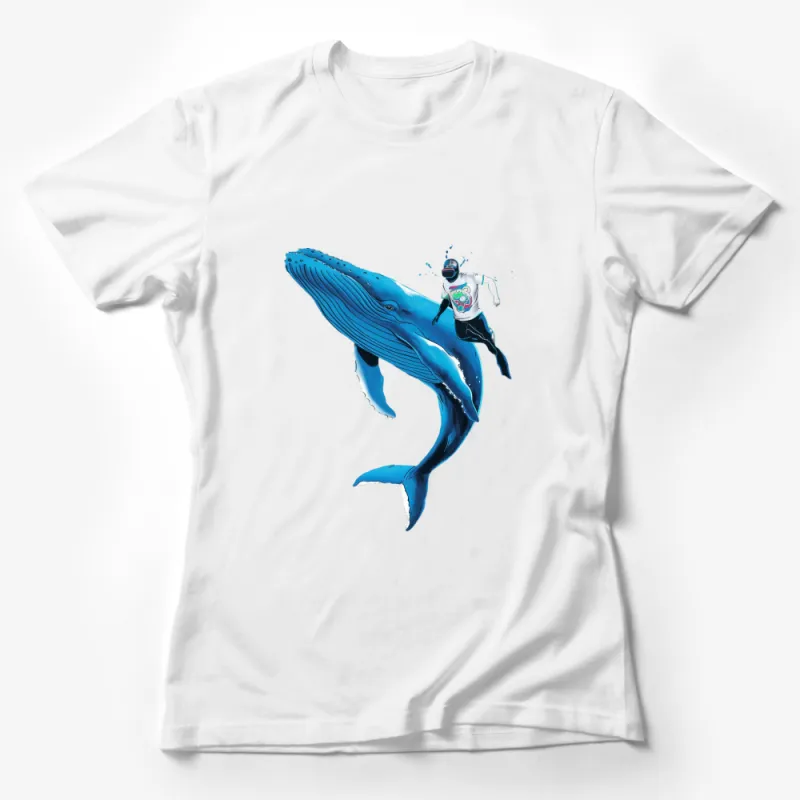 Whale and Astronaut Graphic T-Shirt, Cool Space Ocean Unisex Tee, Unique Art Design Shirt for All Ages Female T-Shirt