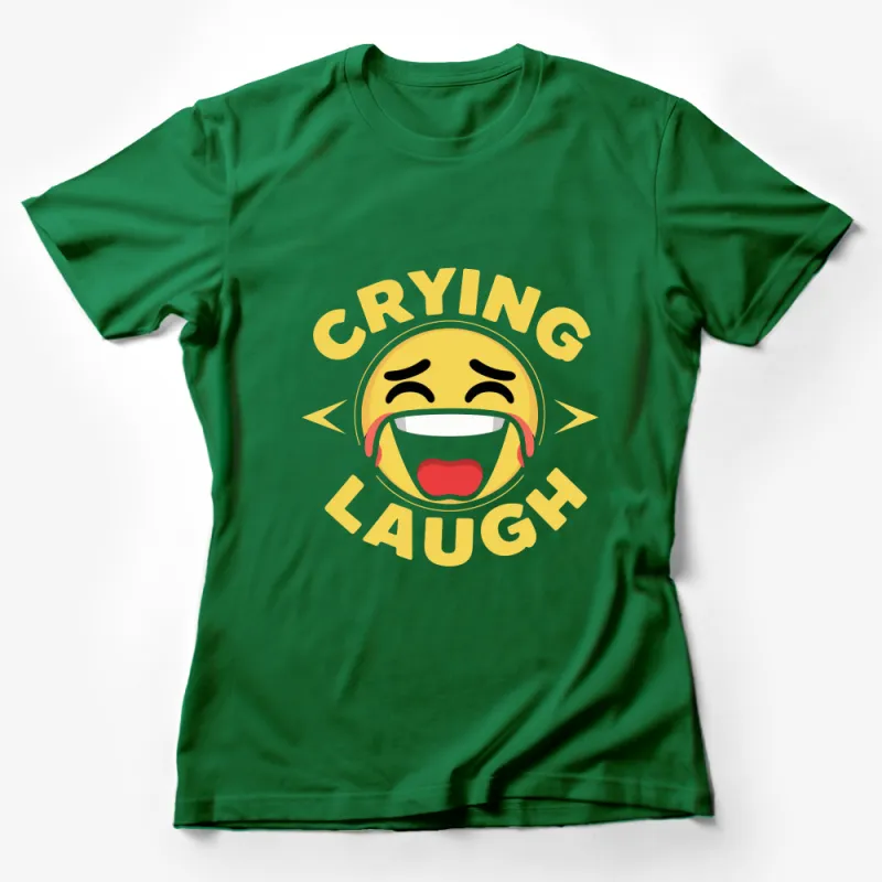 Crying Laugh Emoji T-Shirt, Yellow Classic Expression Tee, Casual Wear, Unisex Graphic Shirt, Gift for Friends Female T-Shirt