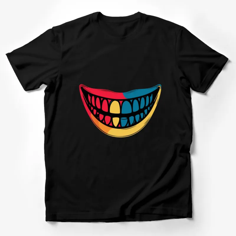 Colorful Abstract Smile Design T-Shirt, Vibrant Artistic Graphic Tee, Unique Fashion Top for All Ages Male T-Shirt