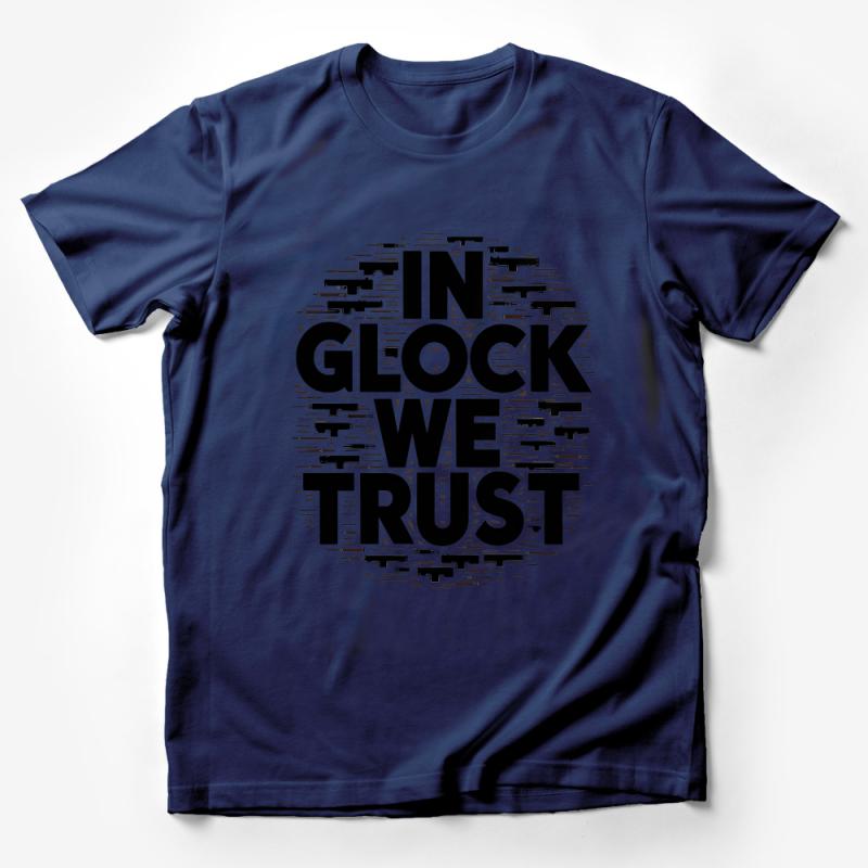 Men's Graphic Tee In Glock We Trust - Urban Streetwear Distressed Print Shirt, Cool Fashion Hipster T-Shirt Design Male T-Shirt